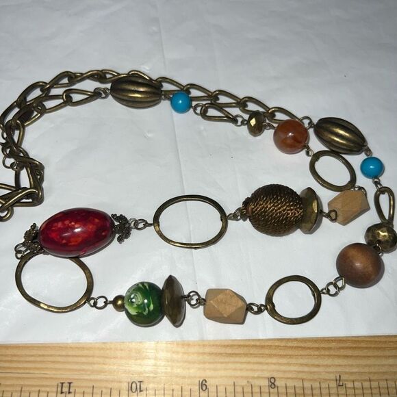 NY Beaded and Chain Necklace‎ - Picture 10 of 11